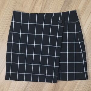 LOFT Black and White Pencil Wrap Mini Skirt